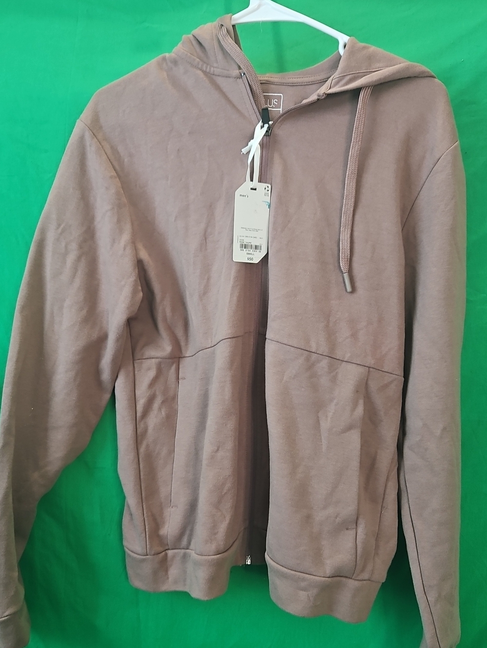 STYLUS Men's Hooded Zip Jacket in Taupe Brown